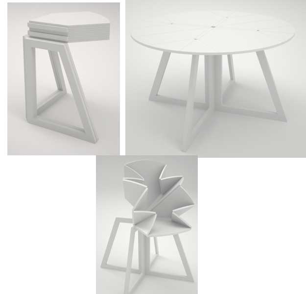 origami inpired table